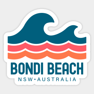 Bondi Beach Sydney Australia NSW Vintage Waves Sticker